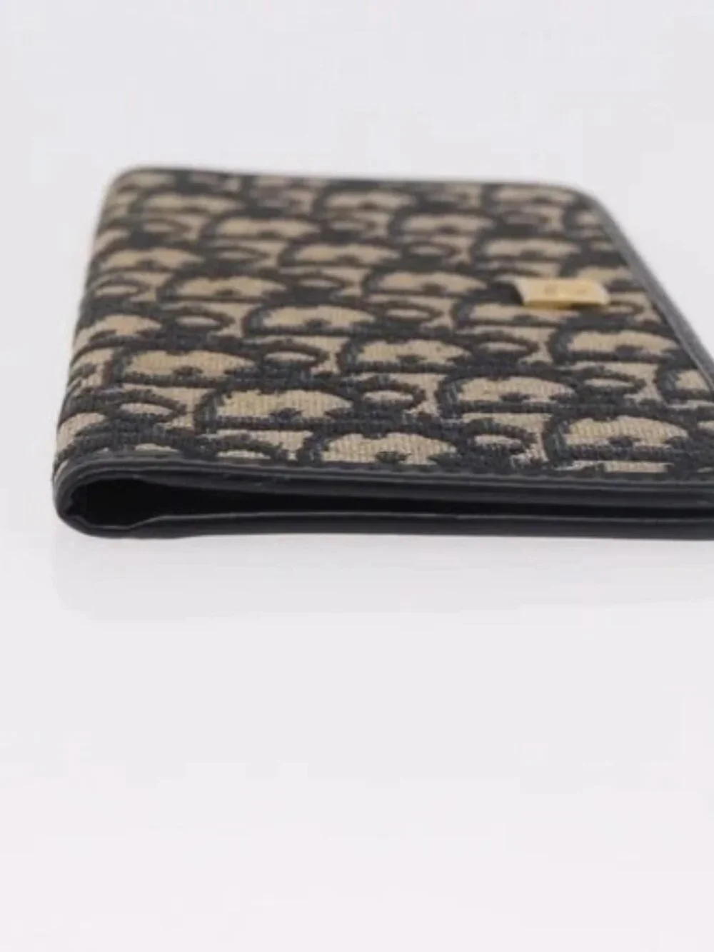 Christian Dior Trotter Canvas Passport Case Navy Auth 189387A